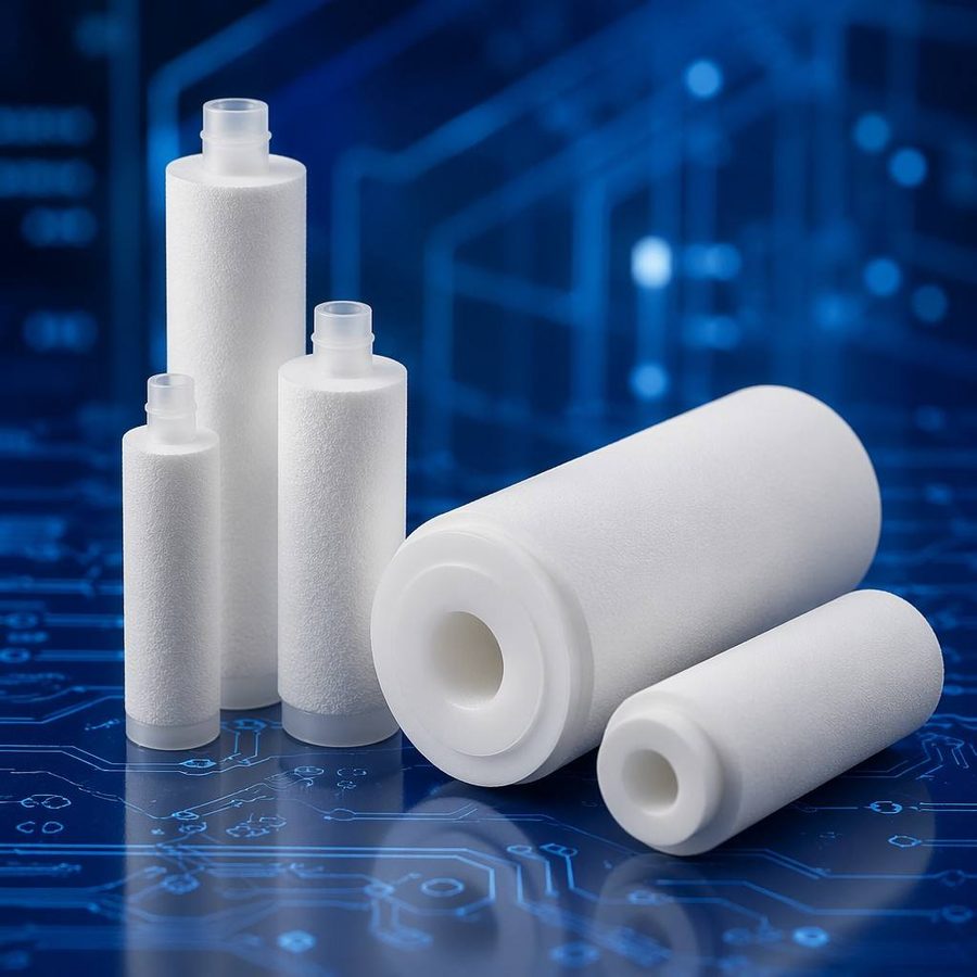 UHP Grade Sintered UHMWPE Chemical Filter, Metal-Free Porous Plastic Frit for Semiconductor Wet Process
