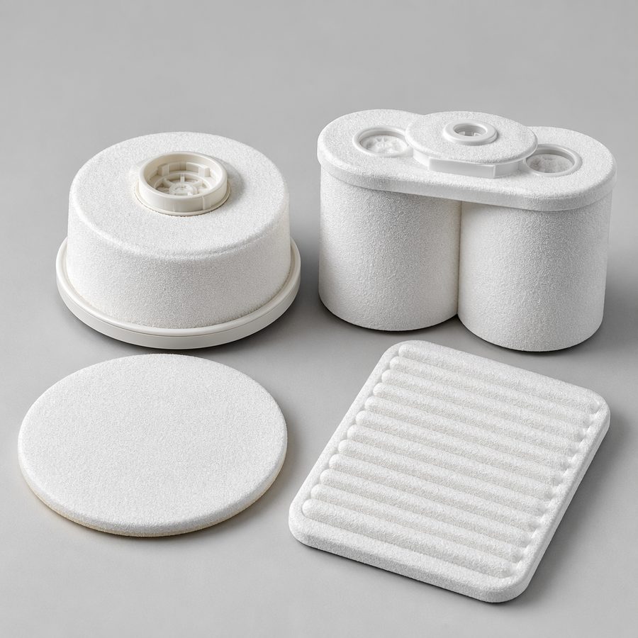 Low-Resistance Sintered PE Particulate Filter for Safety Respirators